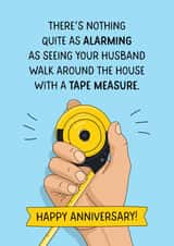 Funny tape measure Anniversary card for a DIY husband! created by Evie Garnett Designs