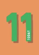 Bold Classic Birthday Card - 11 Today created by Pickles & Pudding