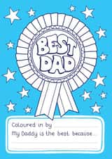 Heartfelt Father’s Day Card - Sentimental - A Best Dad Award Colouring In created by Ellie Newbury