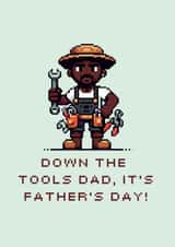 Retro Father's Day Card - DIY - Down The Tools created by Ink Icons 