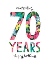 Pretty 70th Birthday Card - For Her - Celebrating 70 years created by The Boy and the Bear