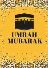 Umrah Mubarak Card - Yellow Scatter Spots created by Eastern Print Studio