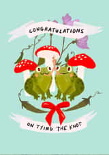 Tie the knot- wedding- frog card created by Rachael Powick