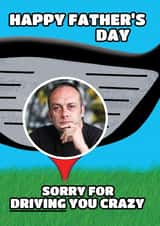 Personalised Father's Day Photo Card created by @Cupsie's Creations - Funny Fathers Day Photo Card - Golf Pun - Driving You Crazy