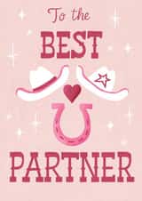 Cowgirl / Cowboy themed Anniversary card, to the Best Partner. created by Silky Rose Design