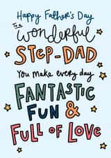 Cute Father's Day Card For A Wonderful Step-Dad created by Oops a doodle