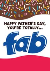 Funny Fathers Day Card - Fab Dad - Ice Lolly Pun created by Artsy Gift Co