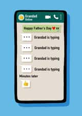 Funny Texting Father’s Day Card - Grandad - Texting - Technology created by Nicola Watson