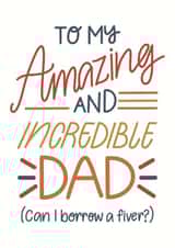 Cheeky Father's Day Card - Can I Borrow A Fiver? created by Nurture and Cheer