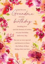 Classic Birthday Card - For Grandma - Painterly Florals created by Rebecca Prinn