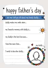 Cute Father’s Day Card - Personalise Fill In The Blanks - From The Kids created by Woody's Design