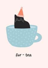 Cute 30th Birthday Card - Fur-tea - Cat Thirty Pun created by @hollielonglanddesigns