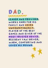 Heartfelt Fathers Day Card - For Dad - Resident Taxi Driver created by Sarah Harding