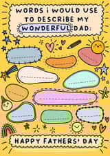 Cute Fathers' Day Card  - Words To Describe My Dad created by Sarah Harding