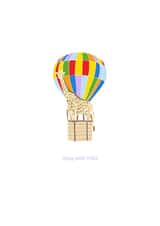 Cute Safari Card - Giraffe in a hot air balloon - Stay wild child created by Hele Jelly Bean