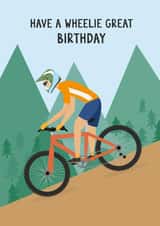 Punny Birthday Card - Mountain Biking - Cycling created by Helen Richmond