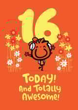 Cute 16th Birthday Card - Totally Awesome created by Pink wink