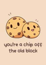 Cute card from parent to child – you're a chip off the old block created by floofle