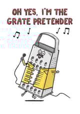 Cute Birthday Card - Grate Pretender - Freddie Mercury Queen Pun created by Richard Eades