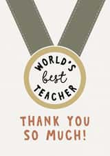 World's best teacher card - thank you teacher created by Paper & Wool
