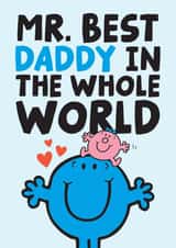 Cute Father's Day Card – Mr Men – Mr. Best Daddy In The Whole World created by Mr. Men