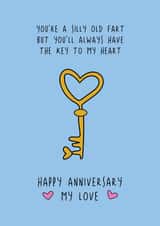 Funny Anniversary Card - You'll Always Have The Key To My Heart created by @Laura Lonsdale Designs