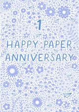 Pretty Anniversary Card - 1st - Paper created by Pear Tree Press