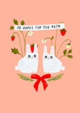 Cute Wedding/Engagement Card - So Hoppy For You Both - Bunnies created by Rachael Powick
