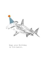 Cute Birthday Card - Party Hat Shark - Under the Sea created by Halle-lula P