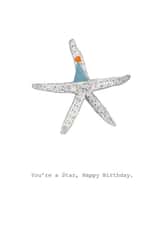 Cute Birthday Card - Party Hat Starfish - Under the Sea created by Halle-lula P