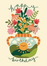 Pretty Birthday Card - Flowers - Sun created by Gemma Pratt