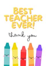 Cute Teacher Card - Thank You - Crayons created by Stephanie Birch-Foster