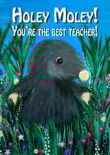 Cute Thank You Card - For Teacher - Holey Moley created by My Animal Kind