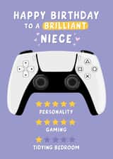 Funny Birthday Card - For Niece - Gamer – Gaming created by Macie Dot Doodles