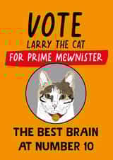 Funny Birthday Card - Political General Election - Vote for Larry the Cat Prime Minister created by Afewhometruths