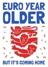 Funny Birthday Card - EURO year older - England Football - Sport created by AbiGoLucky