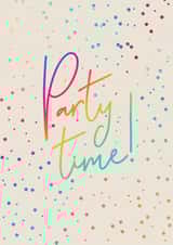 Classic Birthday card - Colourful Party Time Card created by Evie Garnett Designs