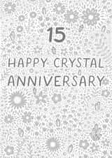 Pretty Anniversary Card - 15th - Crystal created by Pear Tree Press