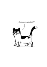 Funny Anniversary Card - Cartoon Cat Flirty Pun - Meowww created by Cardinky