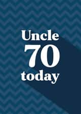Classic Birthday Card - For Uncle - 70 Today created by Quinton cards