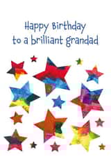 Cheerful Birthday Card - For Grandad - Colourful Stars created by size3art