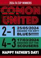 HAPPY FATHERS DAY! COMON UNITED! FOOTBALL CUP CHAMPS 2024. REDS UNITED! created by Fantastical Cards