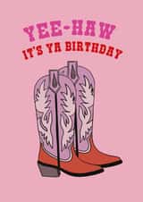 Howdy! Cute Cowgirl Wild West birthday card created by Boldfish Designs