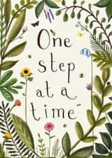 Pretty Thinking Of You Card - Encouraging - One step at a time created by Love Lucy Illustration