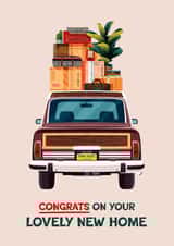 Arty New Home Card - Moving House - Retro Car created by Folio | Ian Owen