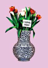 Cute Anniversary Card - Flower Tulip Vase created by Folio | Ian Owen