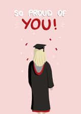 Cute Graduation Card - For Her - Graduating University - Red/Blonde created by NaomiAdamsDesign