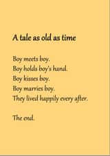 Cute wedding card for gay/LGBT marriage created by Spuggly Cards