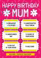 Cute Gift Birthday Card - For Mum - Voucher/Coupon created by AbiGoLucky
