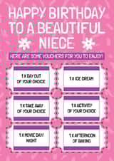 Cute Birthday Card - Voucher Gift - For Niece created by AbiGoLucky